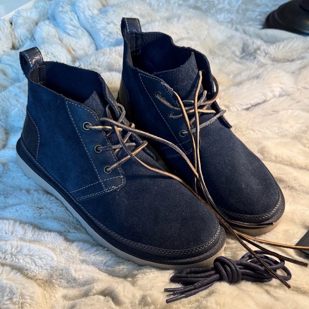 UGG Men's Dark Blue Neumel Unlined Leather Boots